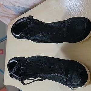Steve Madden wedge heel fashion sneakers,  size 7.5 black